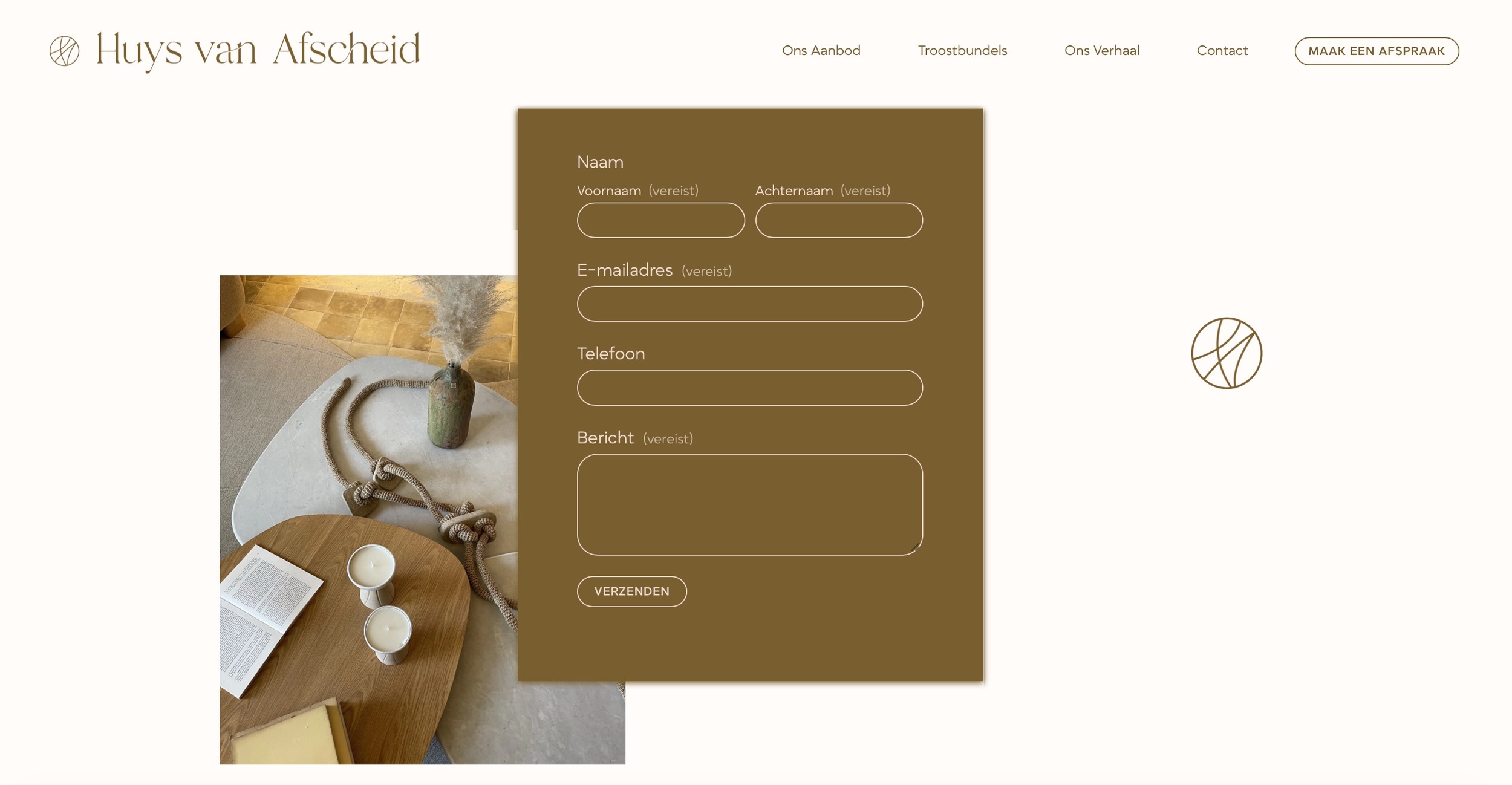 Website Huys van Afscheid