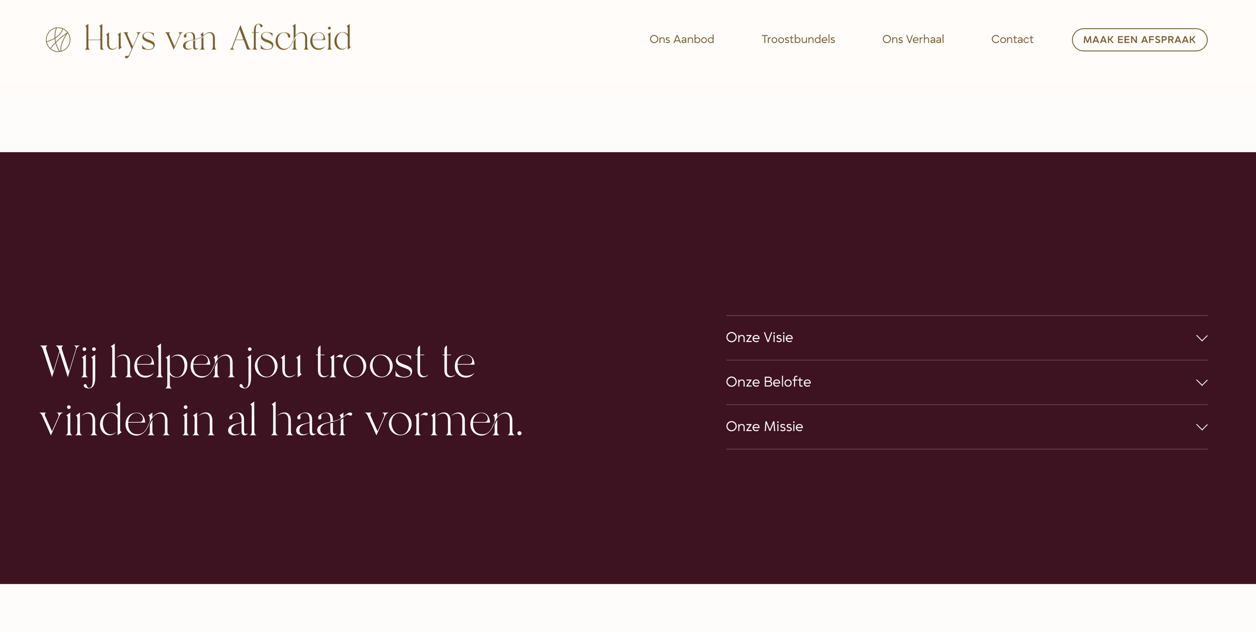 Website Huys van Afscheid