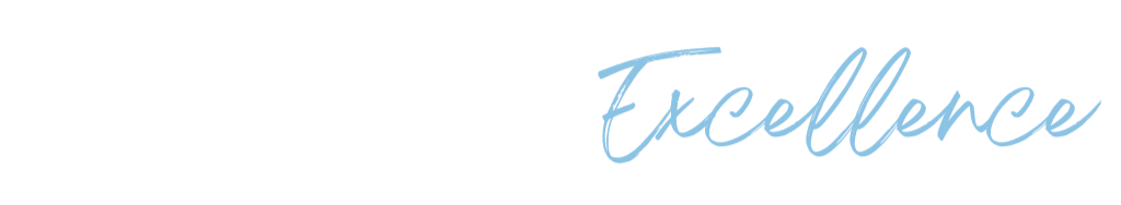 Text reading 'Committed to Excellence' with 'Committed to' in white cursive and 'Excellence' in blue cursive on a black background.