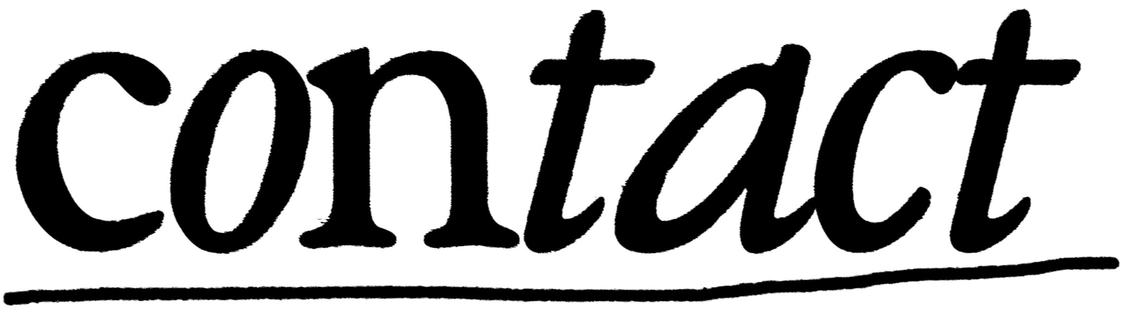 The word 'contact' written with a line underneath.