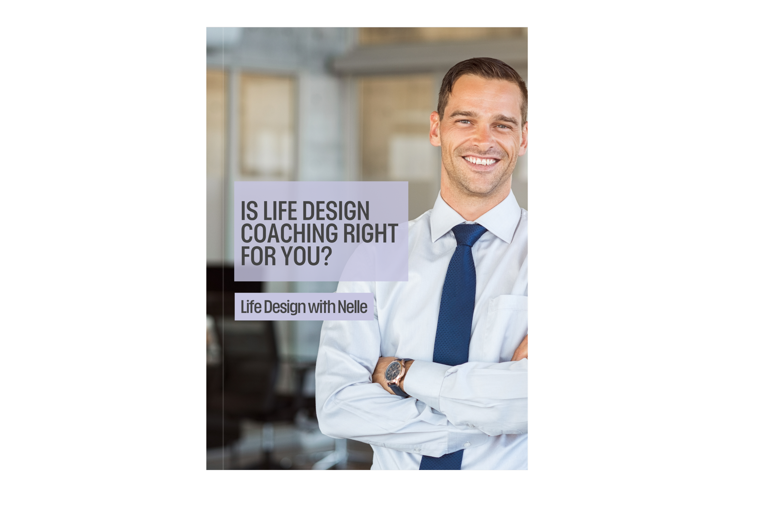 A smiling man in a white shirt and blue tie standing with his arms crossed, in an office setting with blurred background.