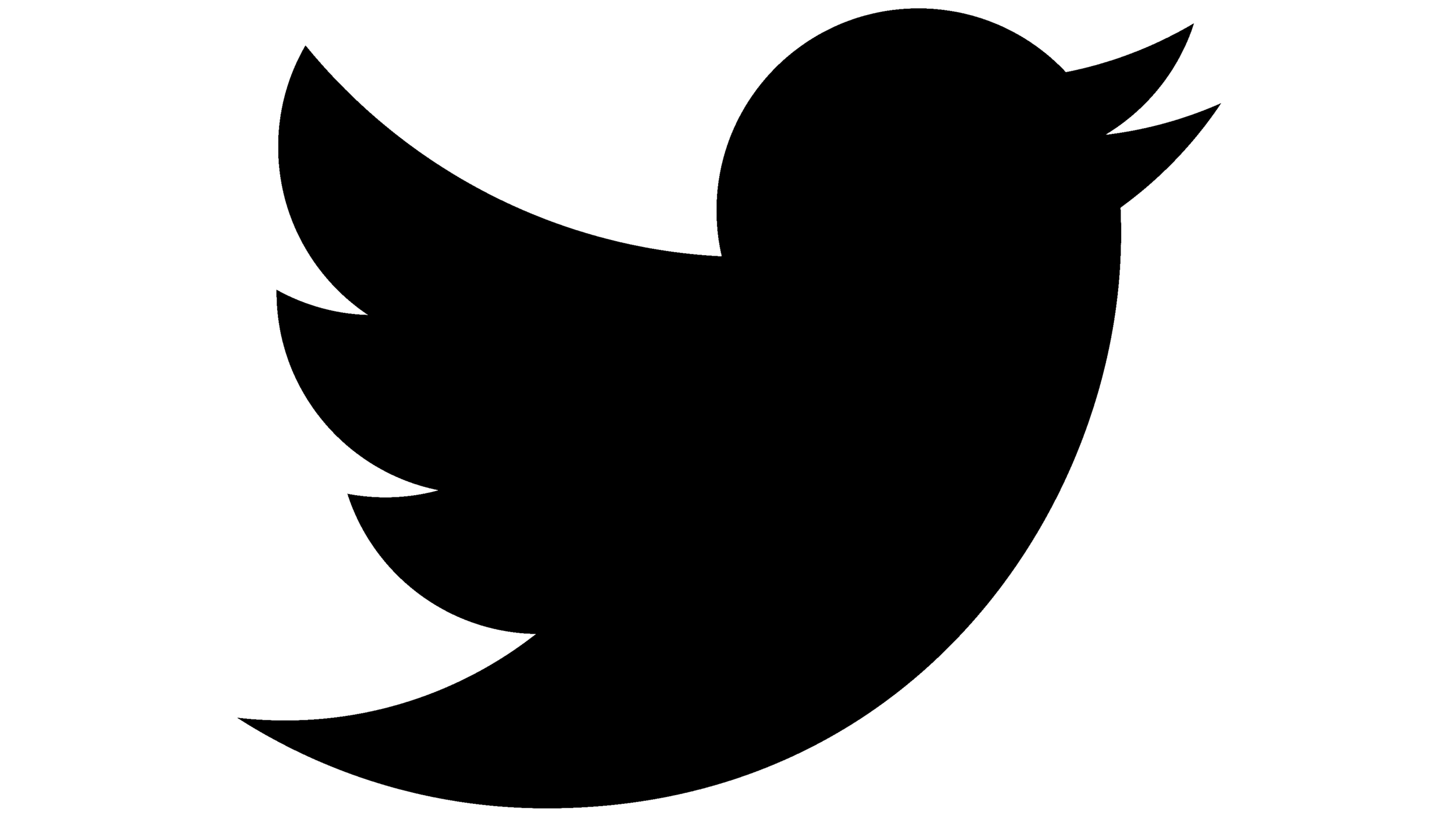 Outline of the Twitter logo, a bird in flight profile facing to the right.