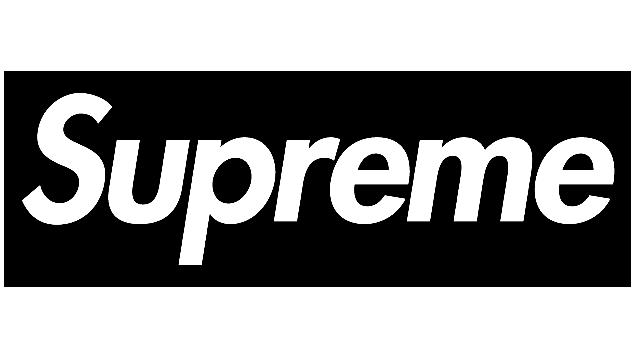 Black background with the 'Supreme' logo written in bold white letters.
