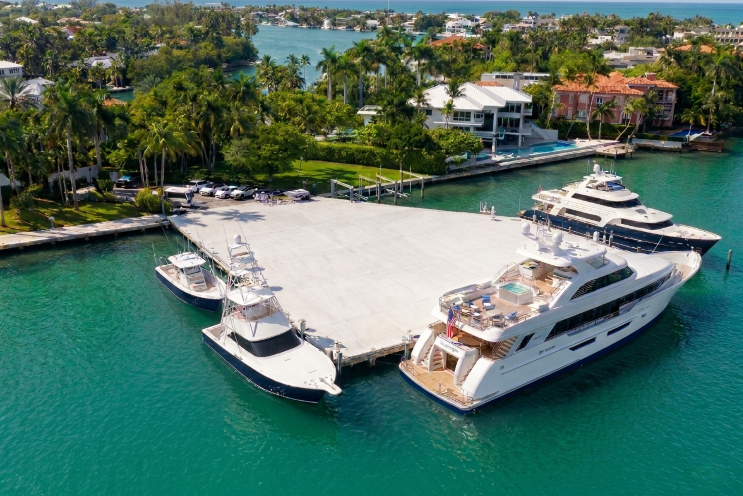 A 20,000+ sq ft private marina—capable of accommodating large yachts