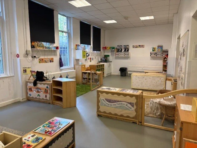 Sunrise play room set up with activities