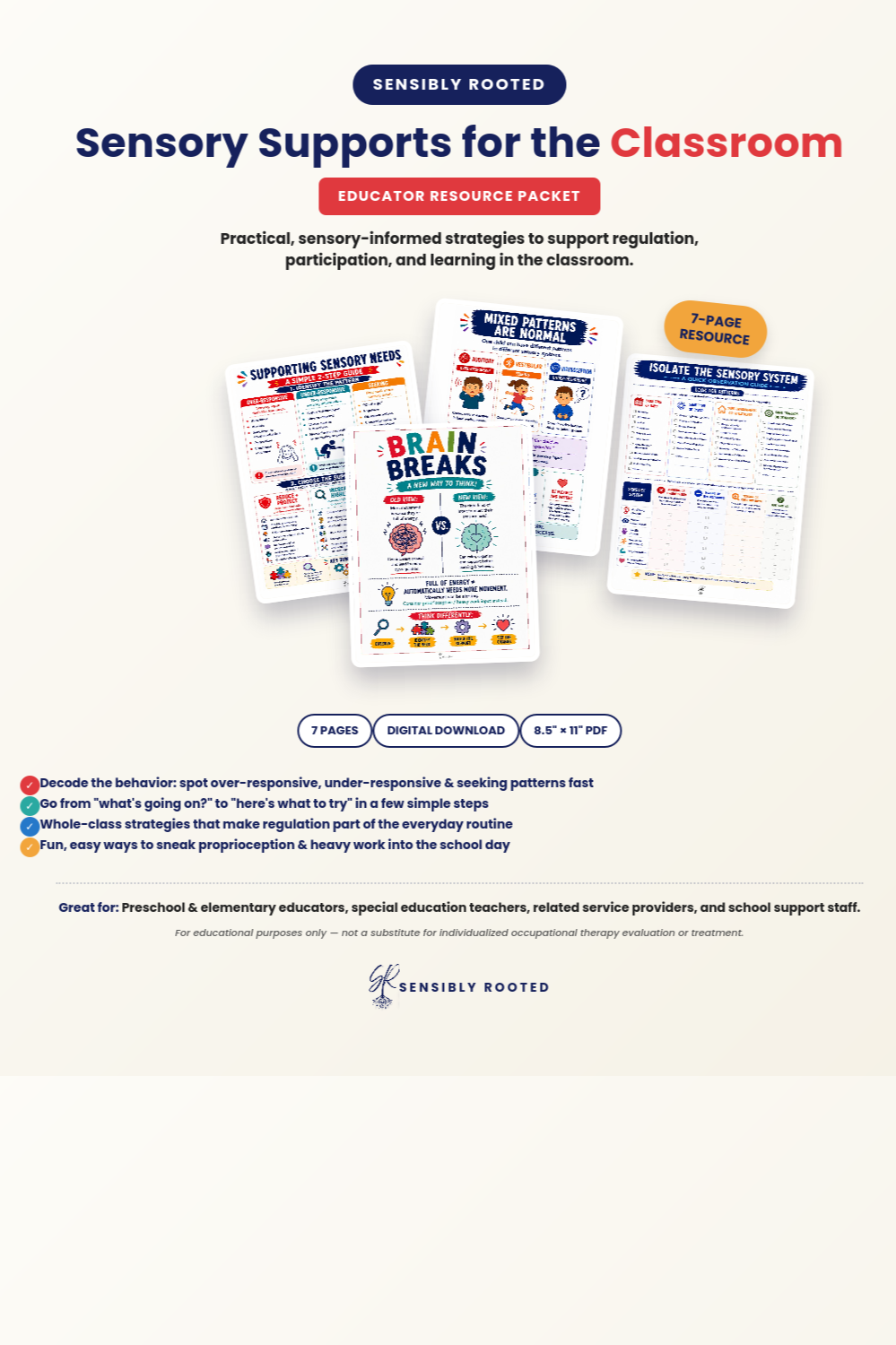 Sensory Supports for the Classroom: Educator Resource Packet
