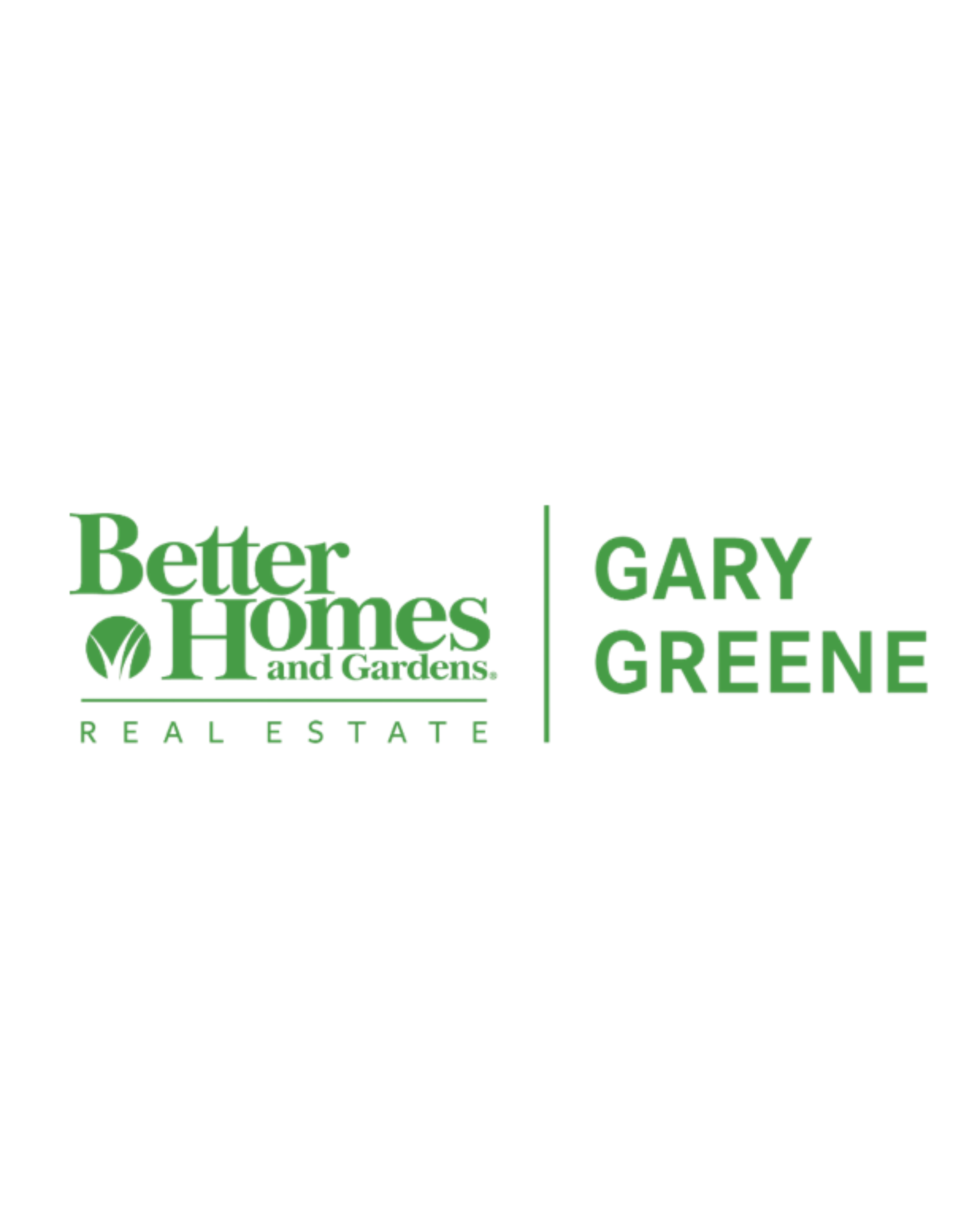 Sign with green text reading 'Better Homes' and 'Gary Green'.