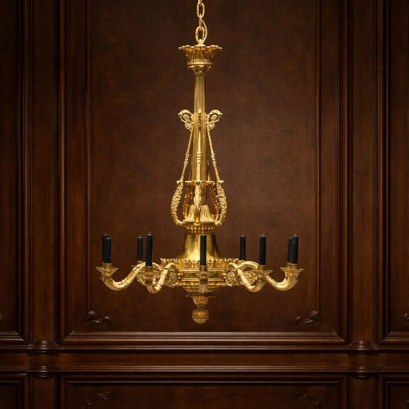 French Gilt bronze Louis Philipe 10 Light Chandelier