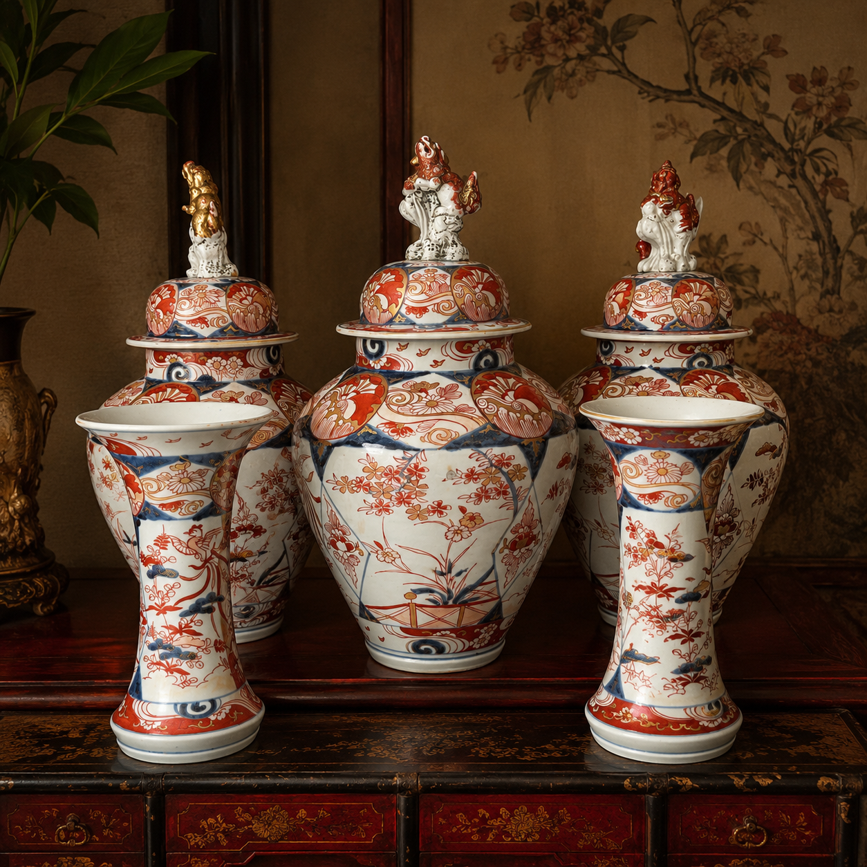 5 Piece Imari Garniture