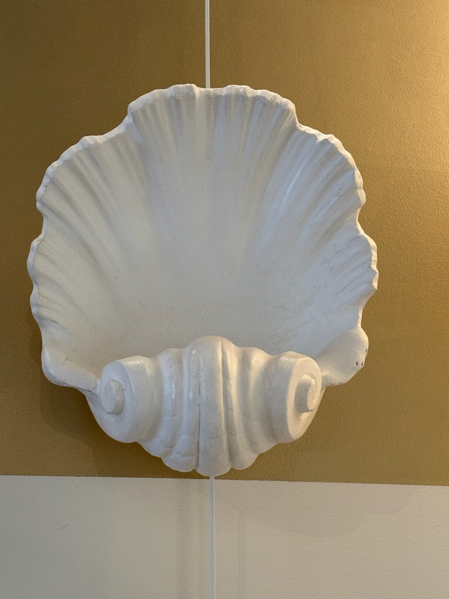 Pair of Plaster Shell Wall Sconces