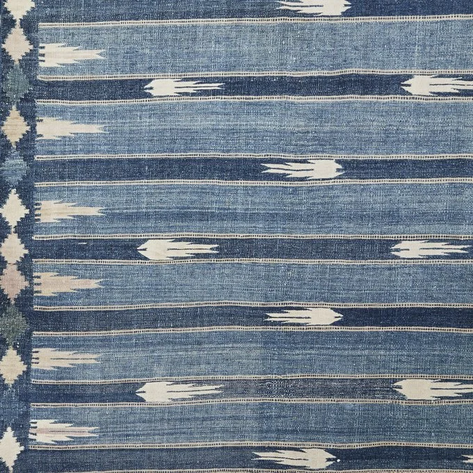 Antique Rare Striped Dhurrie with Arrow