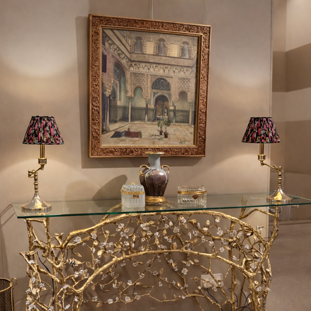 Pair of 1960s Spanish Silver-plated Lamps