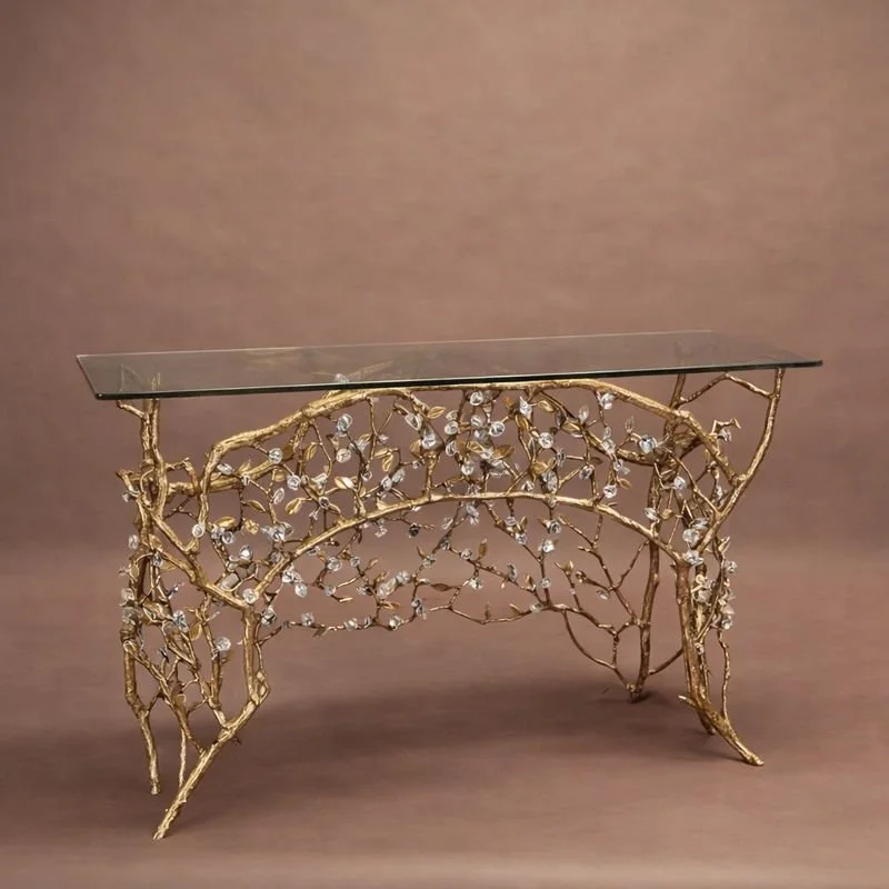 Polished Bronze Console Table by Paula Swinnen