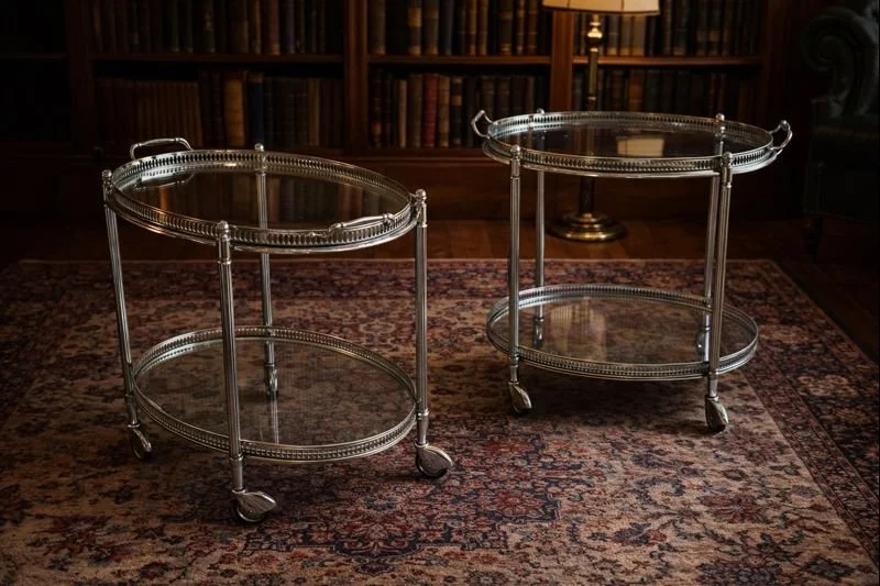Pair of Silver Plated Drinks Tables