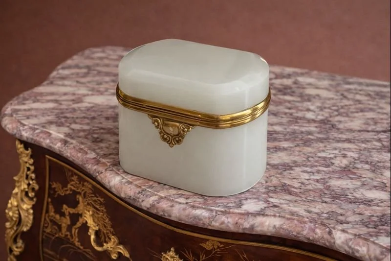 Opaque White Glass Cigarette Box