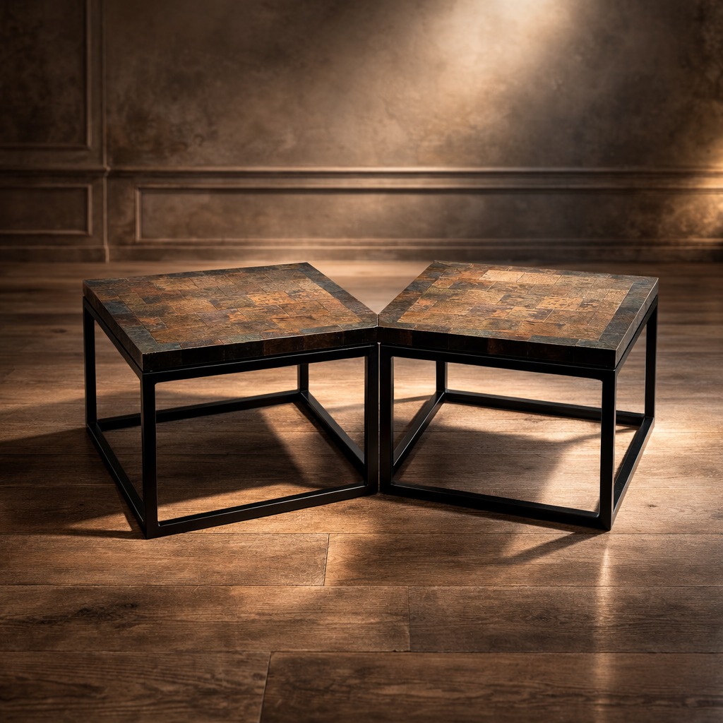 Pair of Patinated Coffee Tables