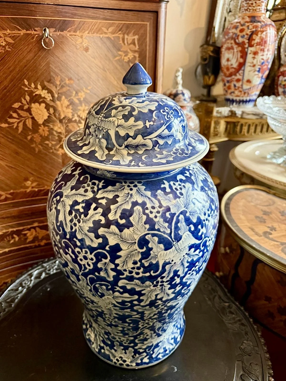 Chinese Blue and White Temple Jar