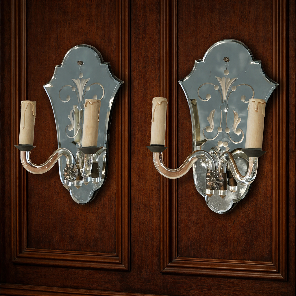 Pair of Murano Glass Wall Lights