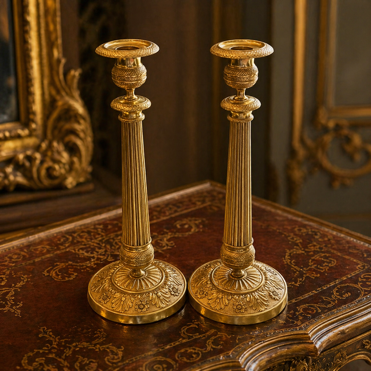 Pair of French Empire-style Candlesticks