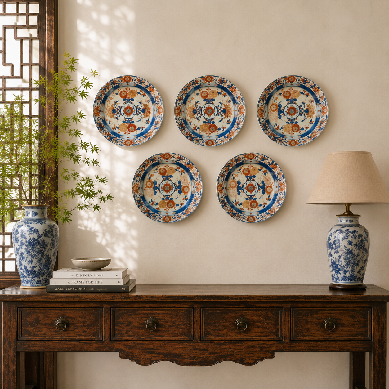 Large Imari Porcelain Plates - Set of 5