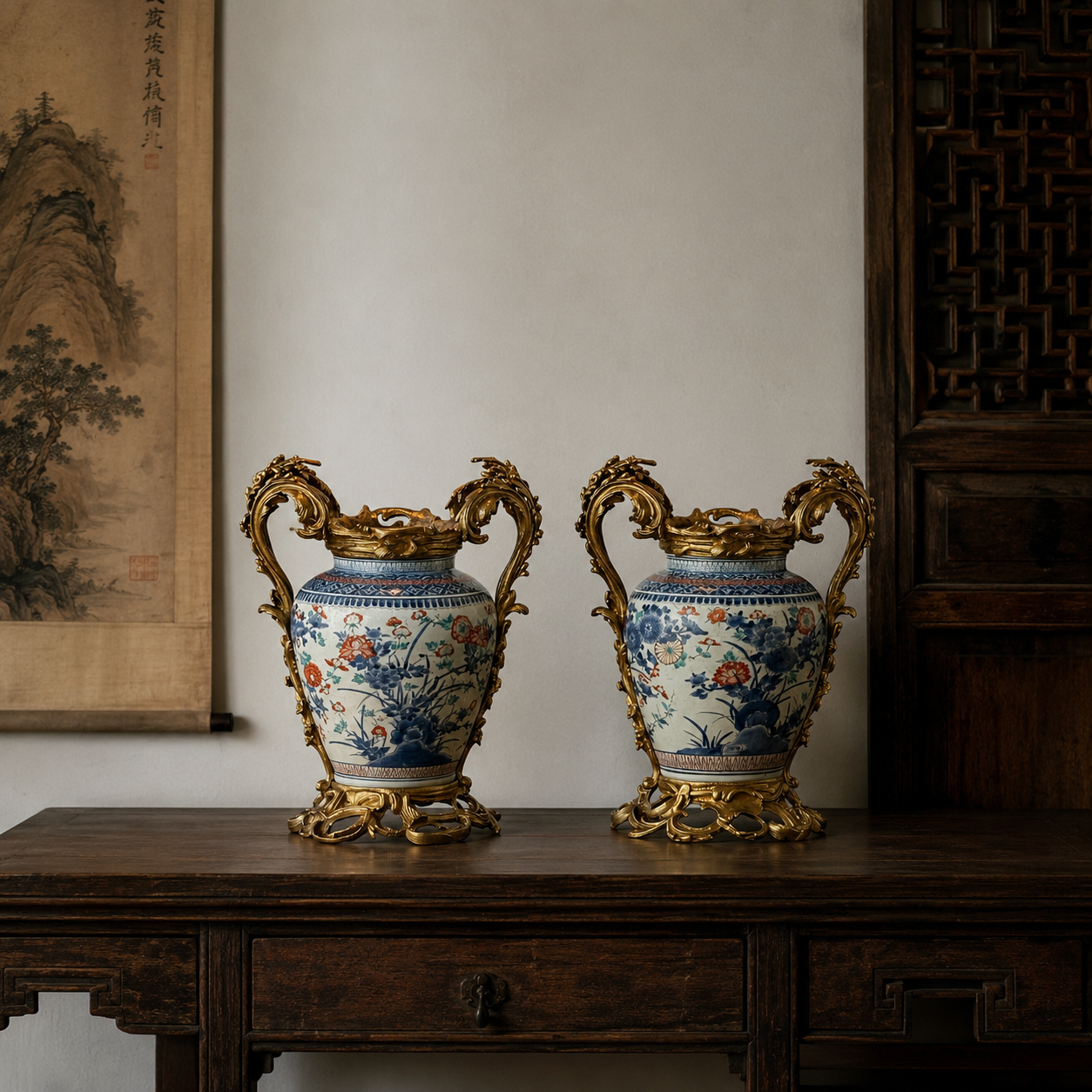 Japanese Arita Vases - Pair