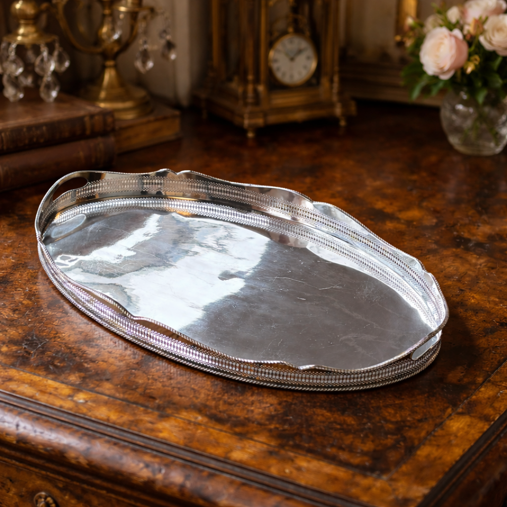 Silver Plate Gallery Tray