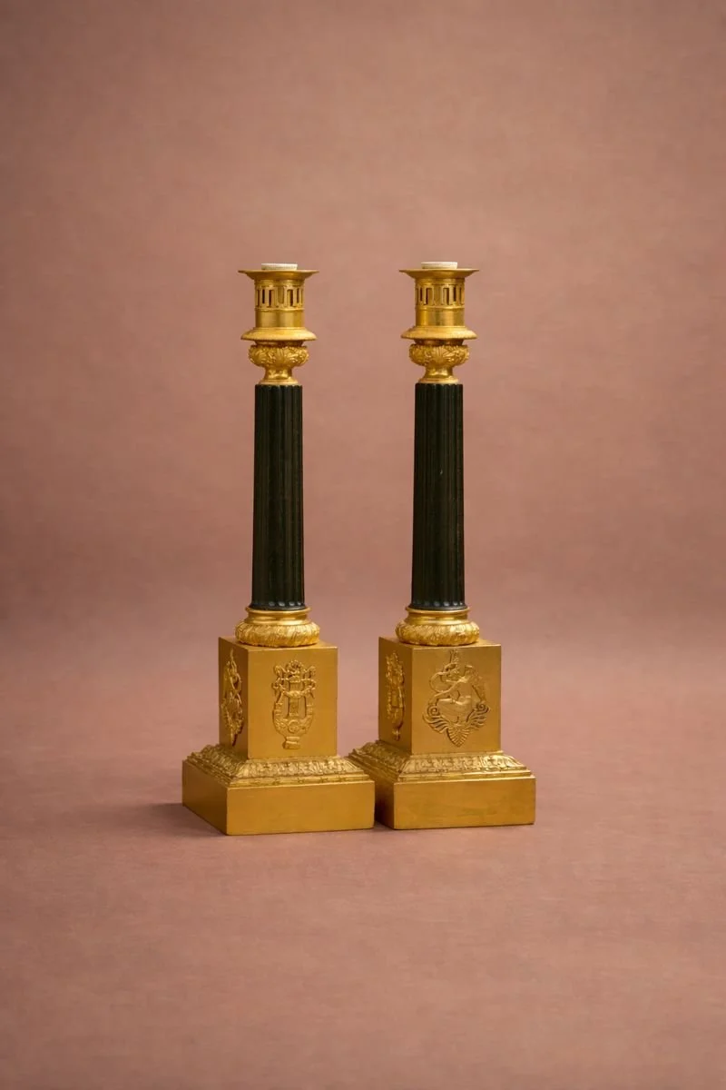 Pair Louis Philipe Column Lamps