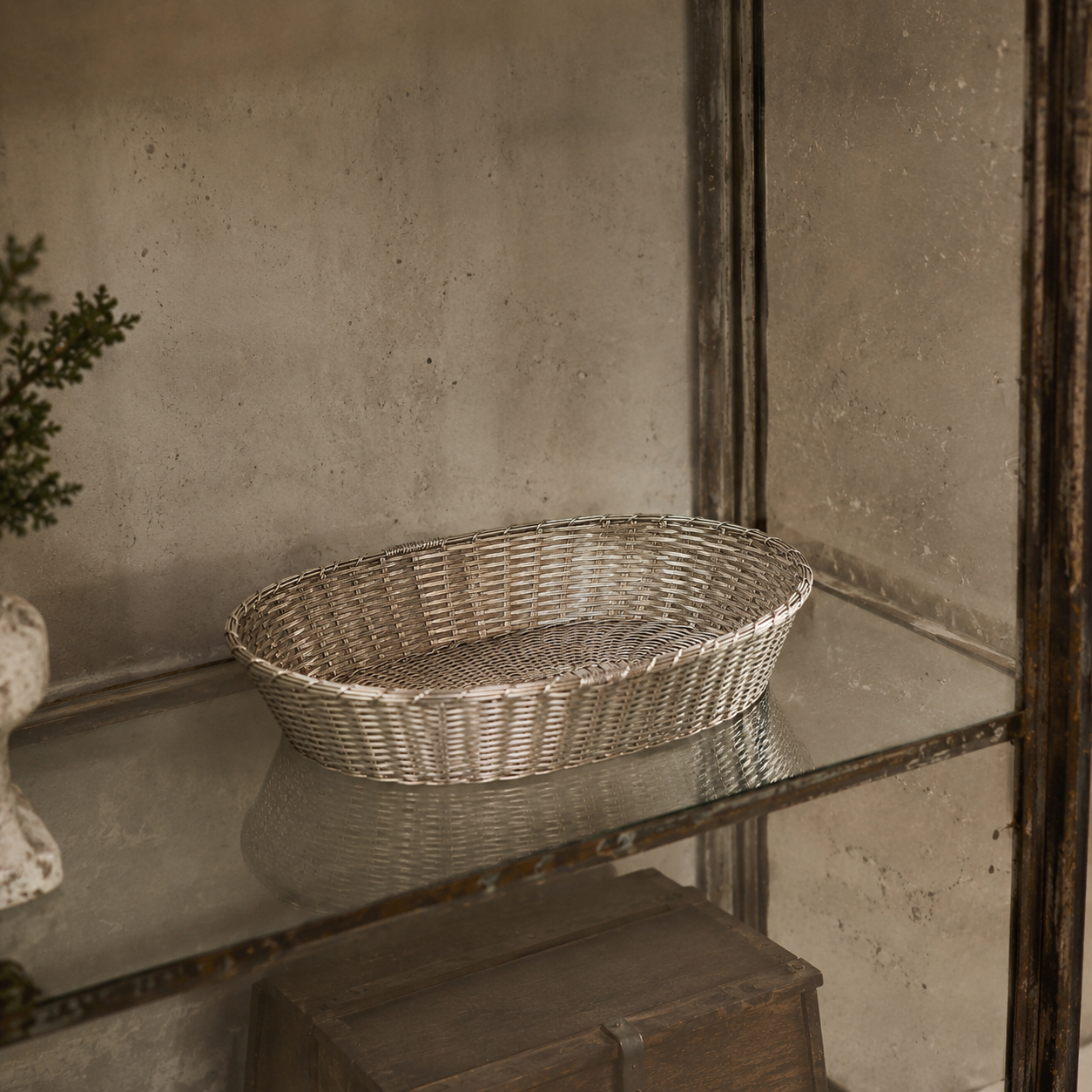 Silver Plated Woven Basket