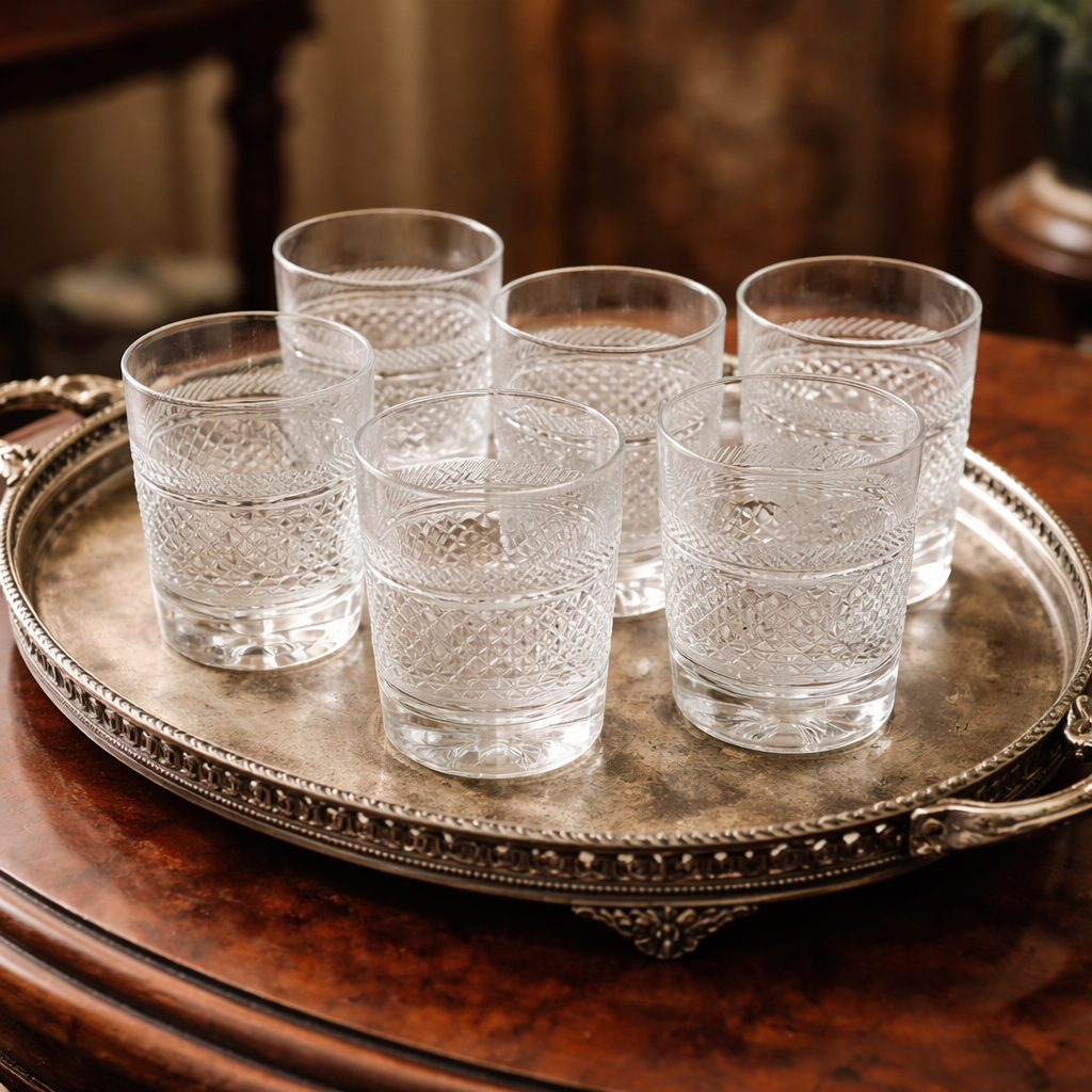 Set of 6 19th Century Crystal Tumblers
