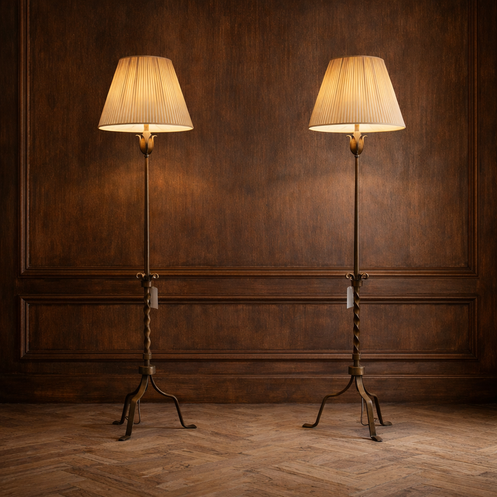 Pair of Spanish Iron Lamps