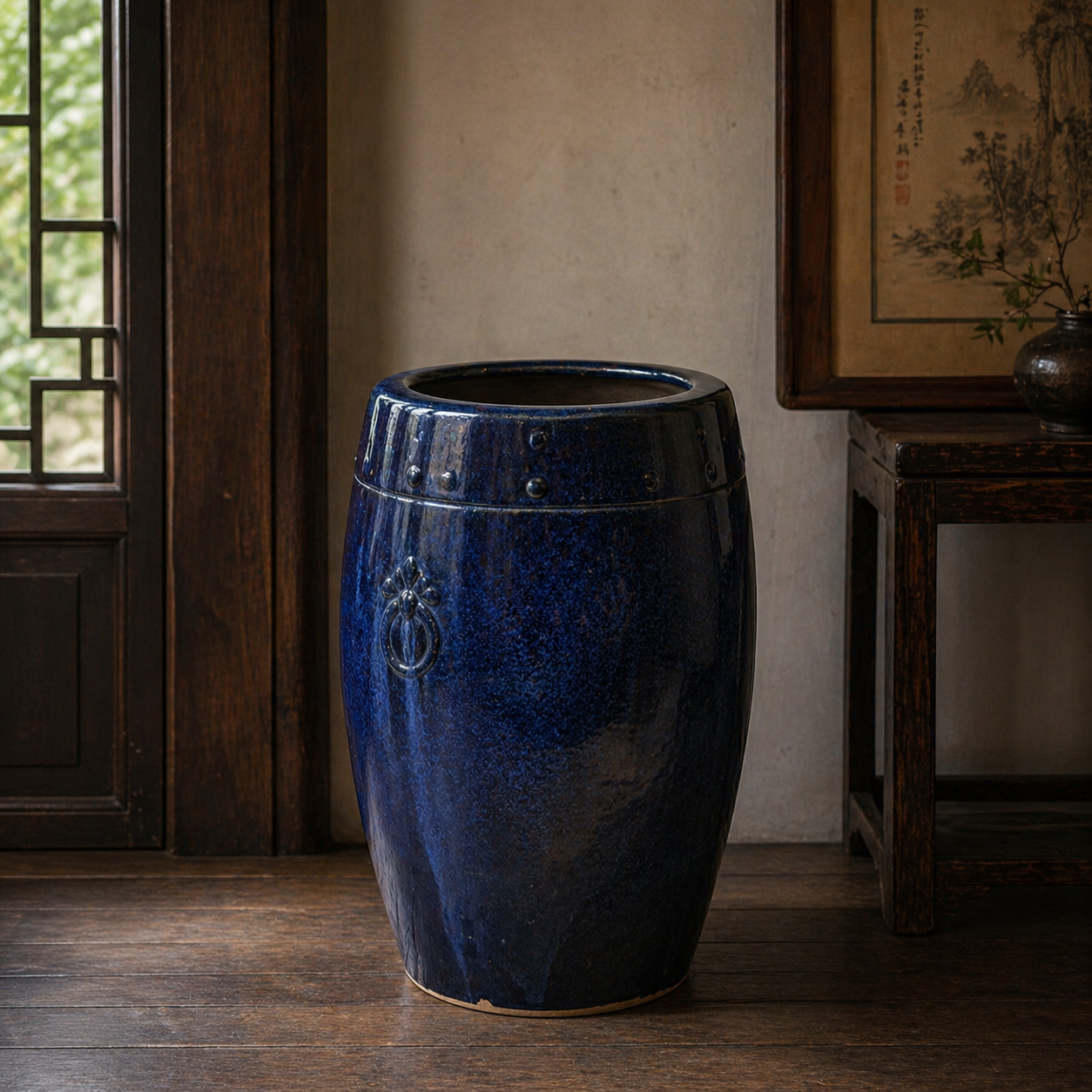 Japanese Blue Glaze Jardiniere