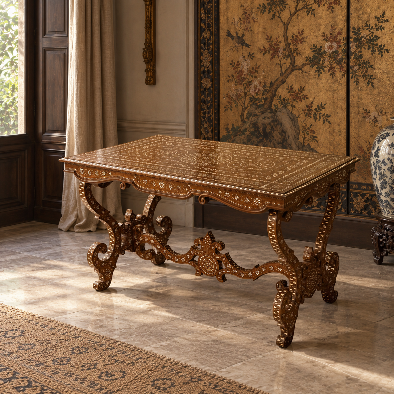 Italian Bone Inlaid Centre Table