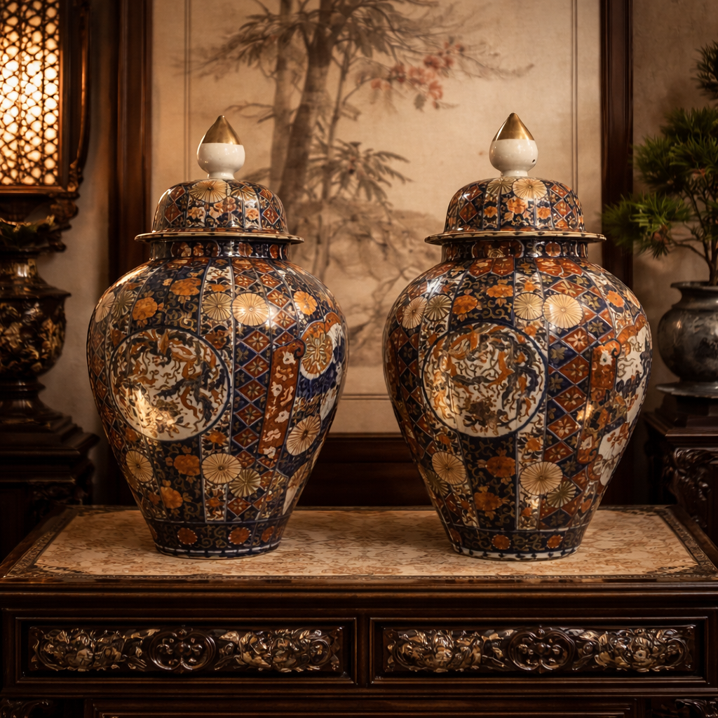 Pair of Bayeux Temple Jars