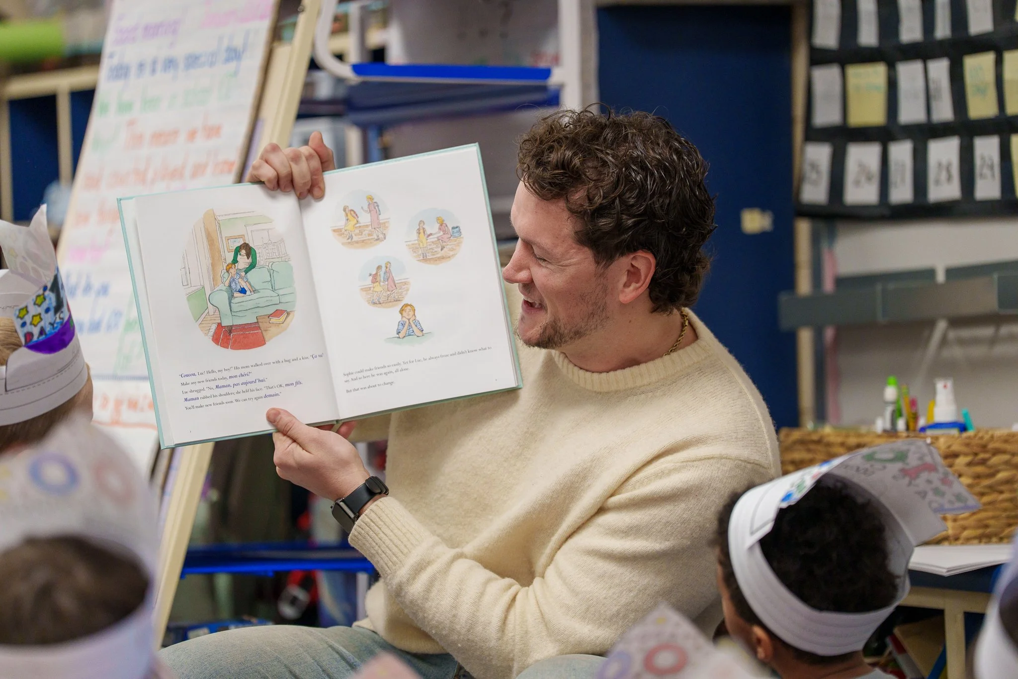 Jeremie Carlson reading book.