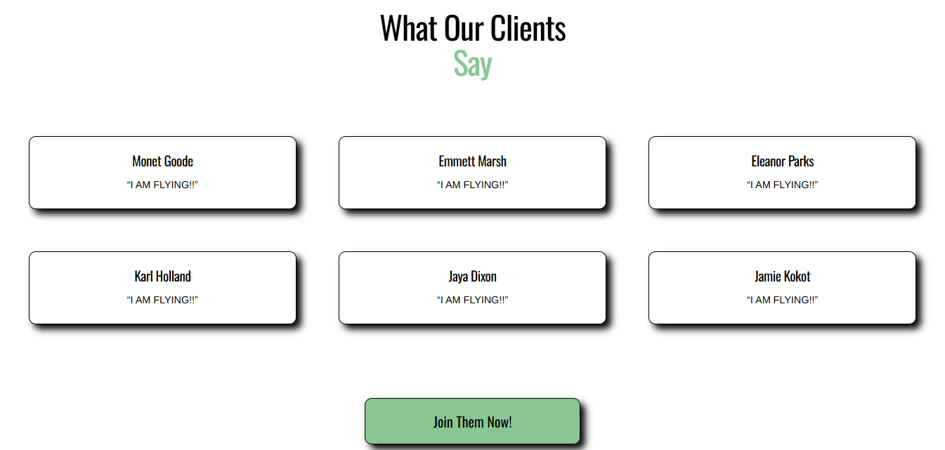 What Our Clients Say Section