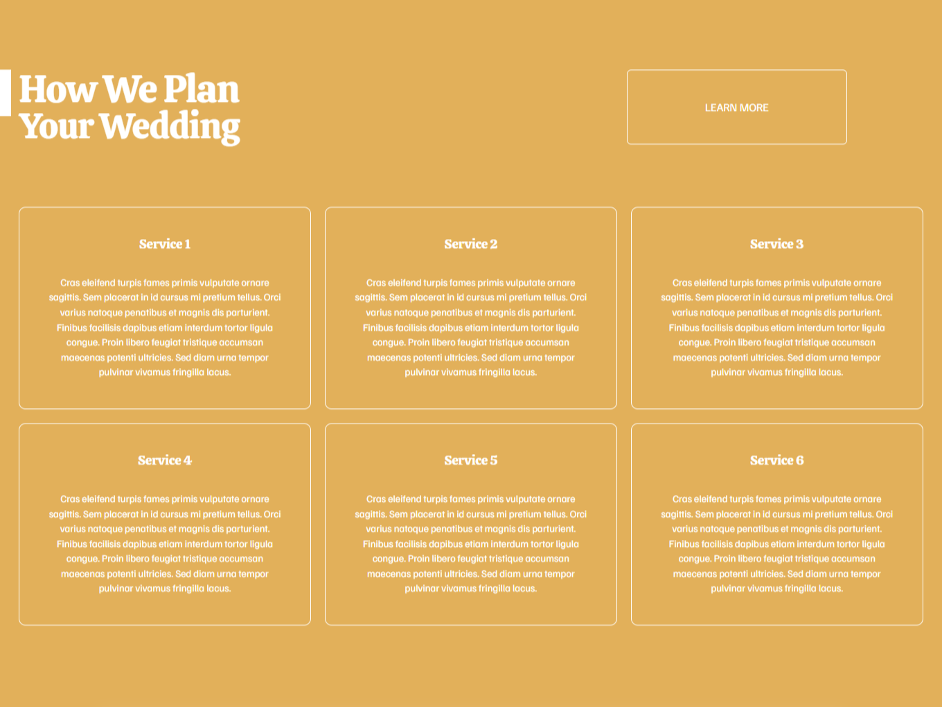 how we plan your wedding section