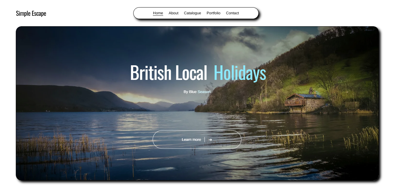 Simple Escape Home Page's Hero's Section