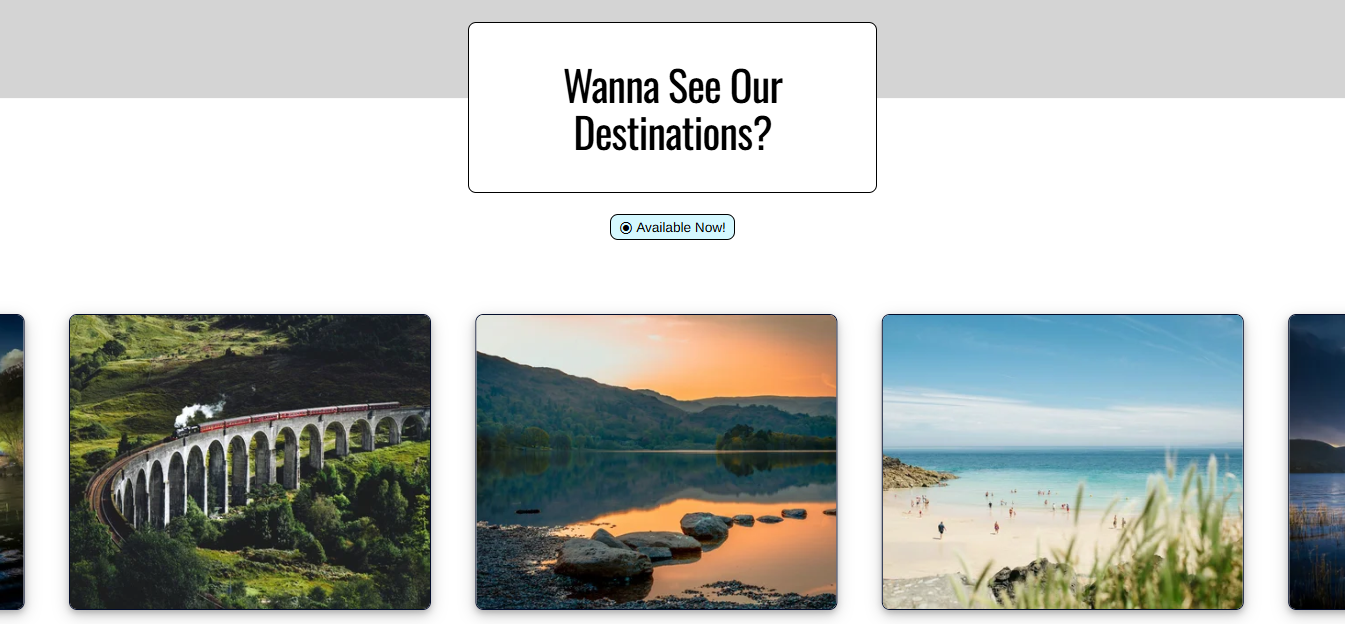 Wanna See Our Destinations? Section