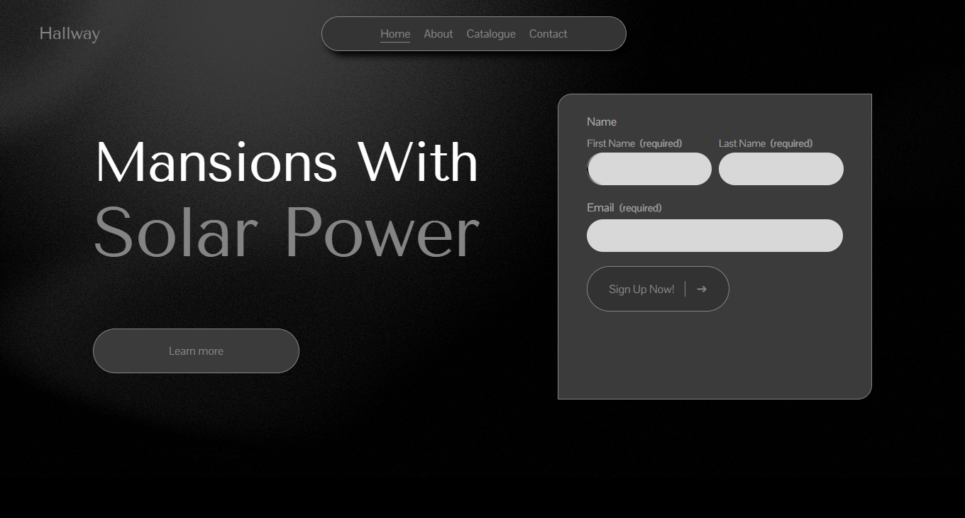 Hallway Home Page's Heros Section