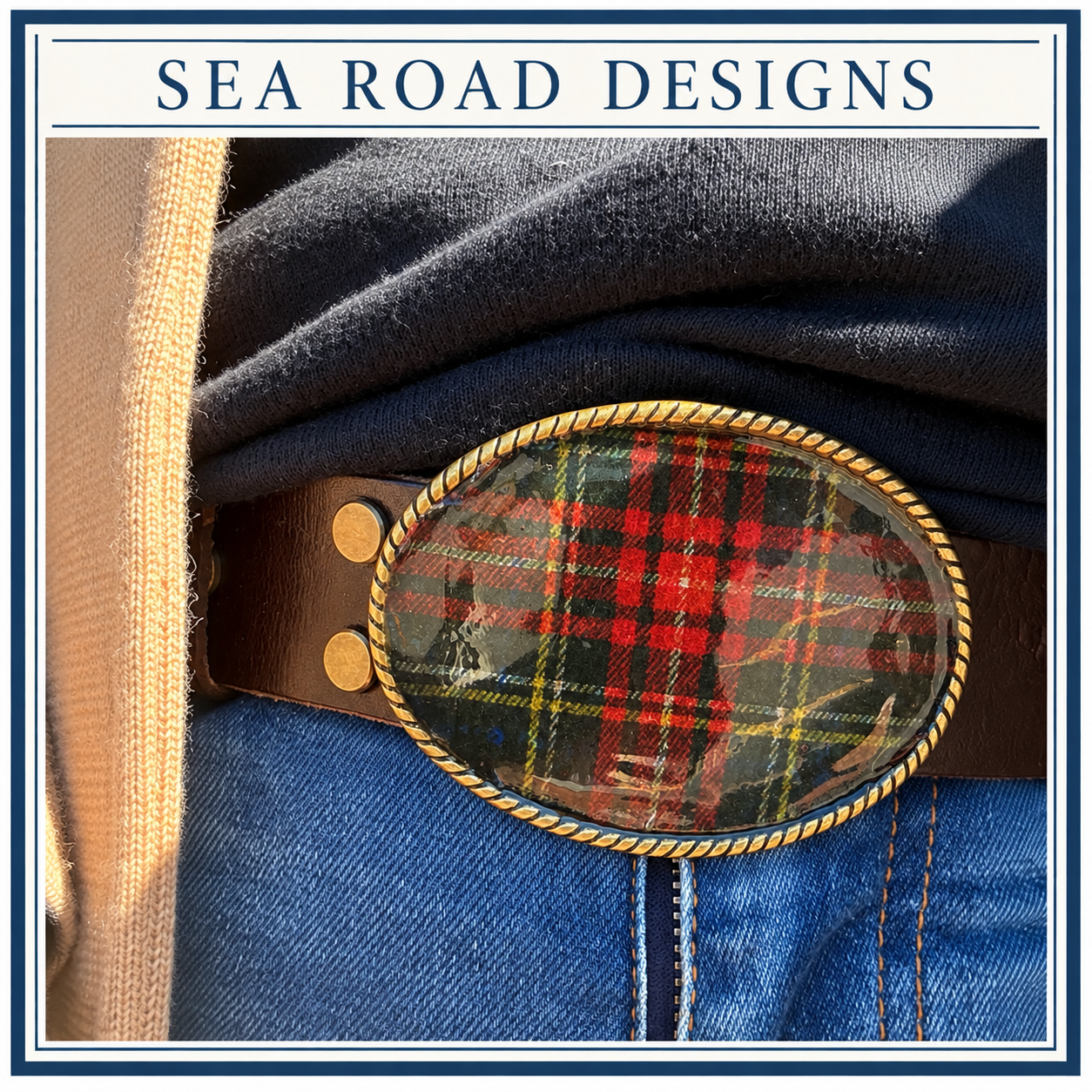 Coastal Tartan Belt Buckle