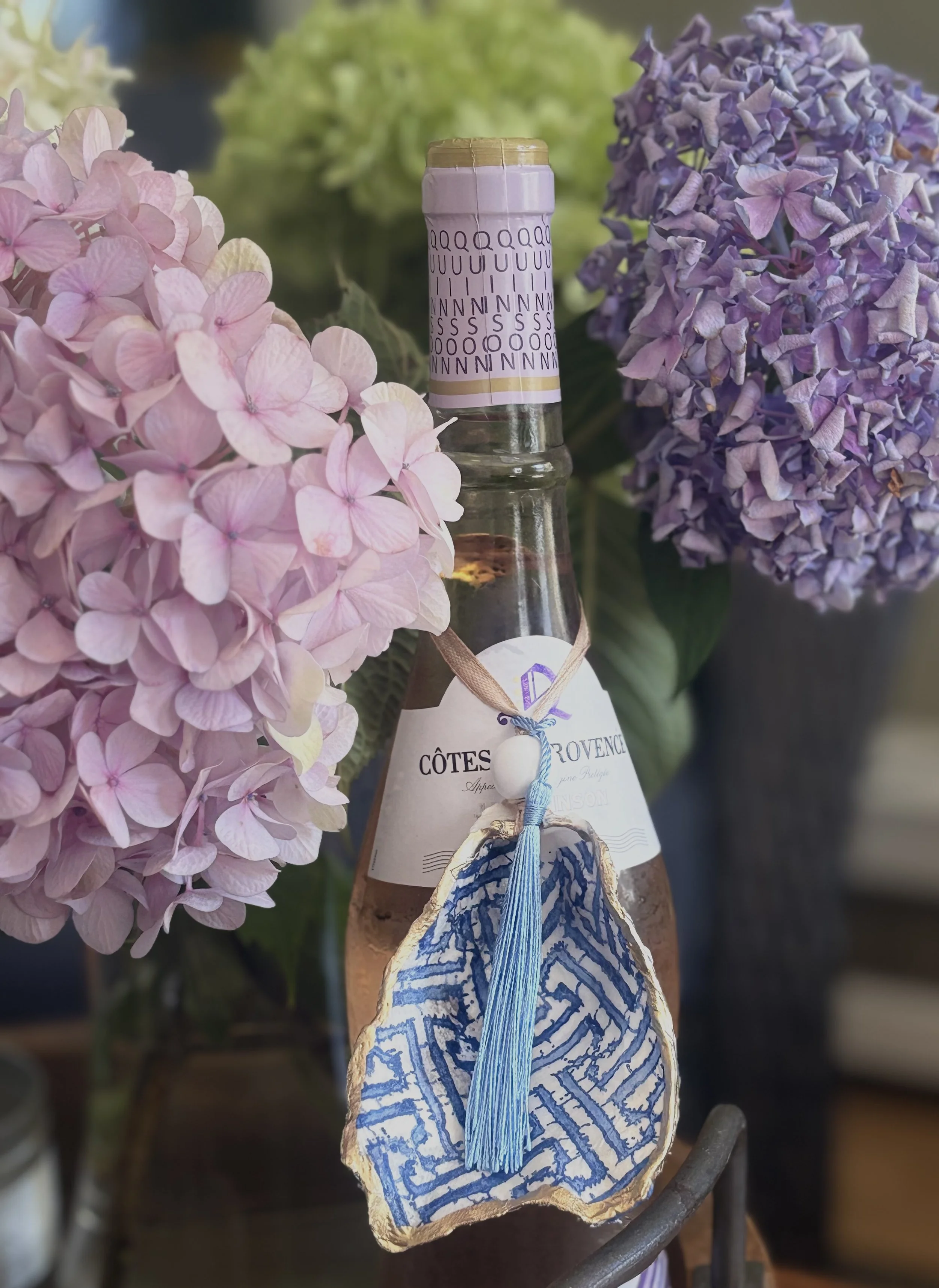 Zig-Zag Charm with Bead and Blue Tassel