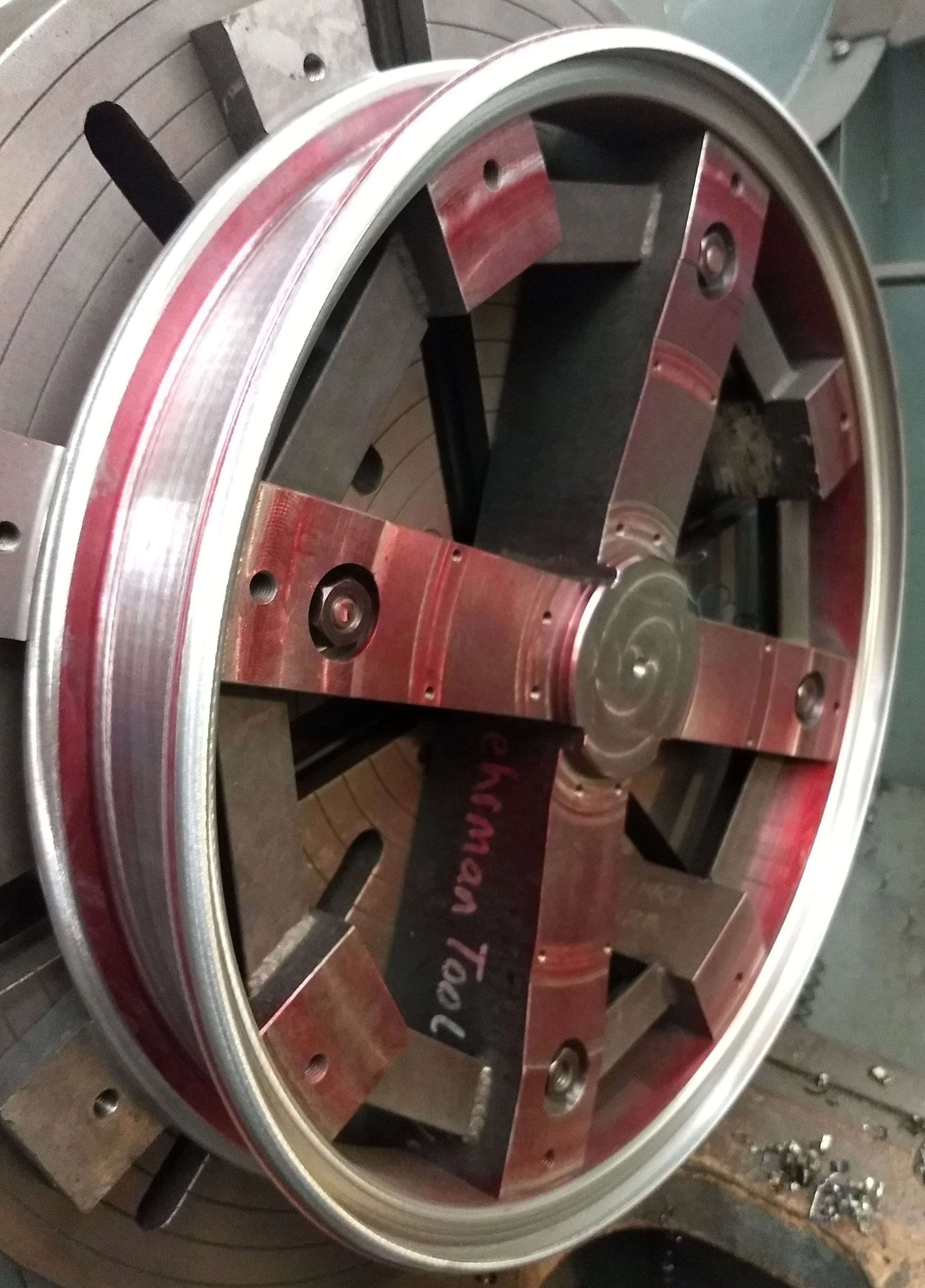 1929 Rolls-Royce Wheel on Lathe