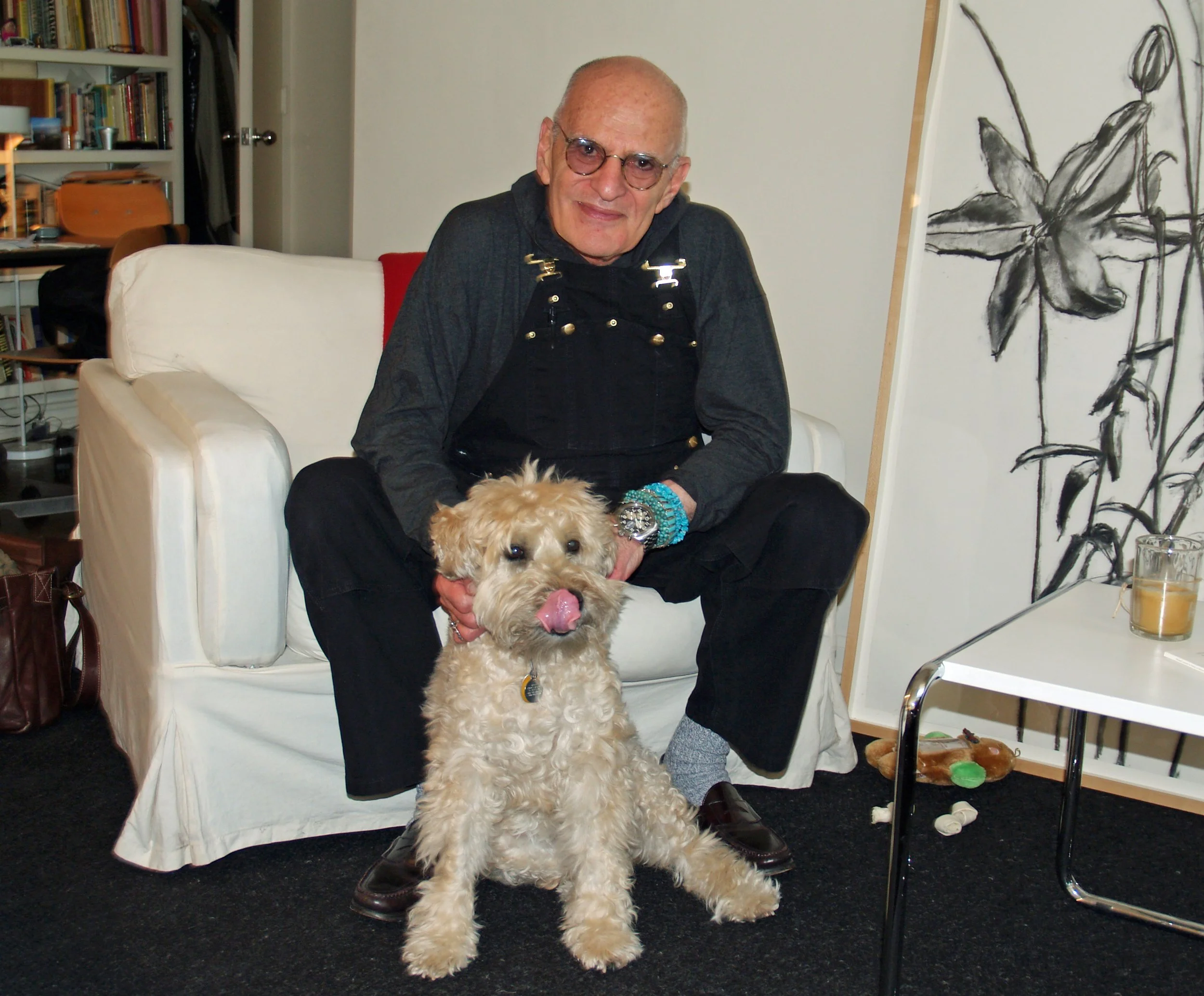 Larry Kramer with dog