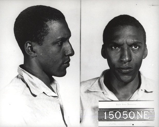 Bayard Rustin Mugshot black & white
