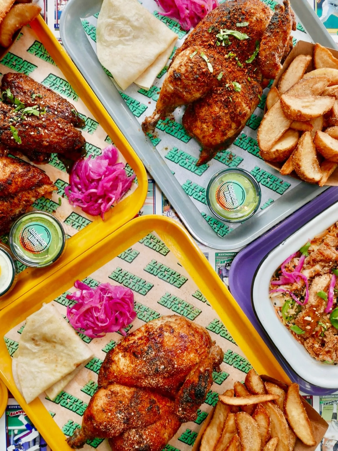 Happy #mondayfunday, friends 🥰 We&rsquo;re open + partying until 9pm. Come snag this good #pollo 🍗🥬🌶️💘🏎️💨 #littleengine #dcfood #dcfoodies #dcfoodporn