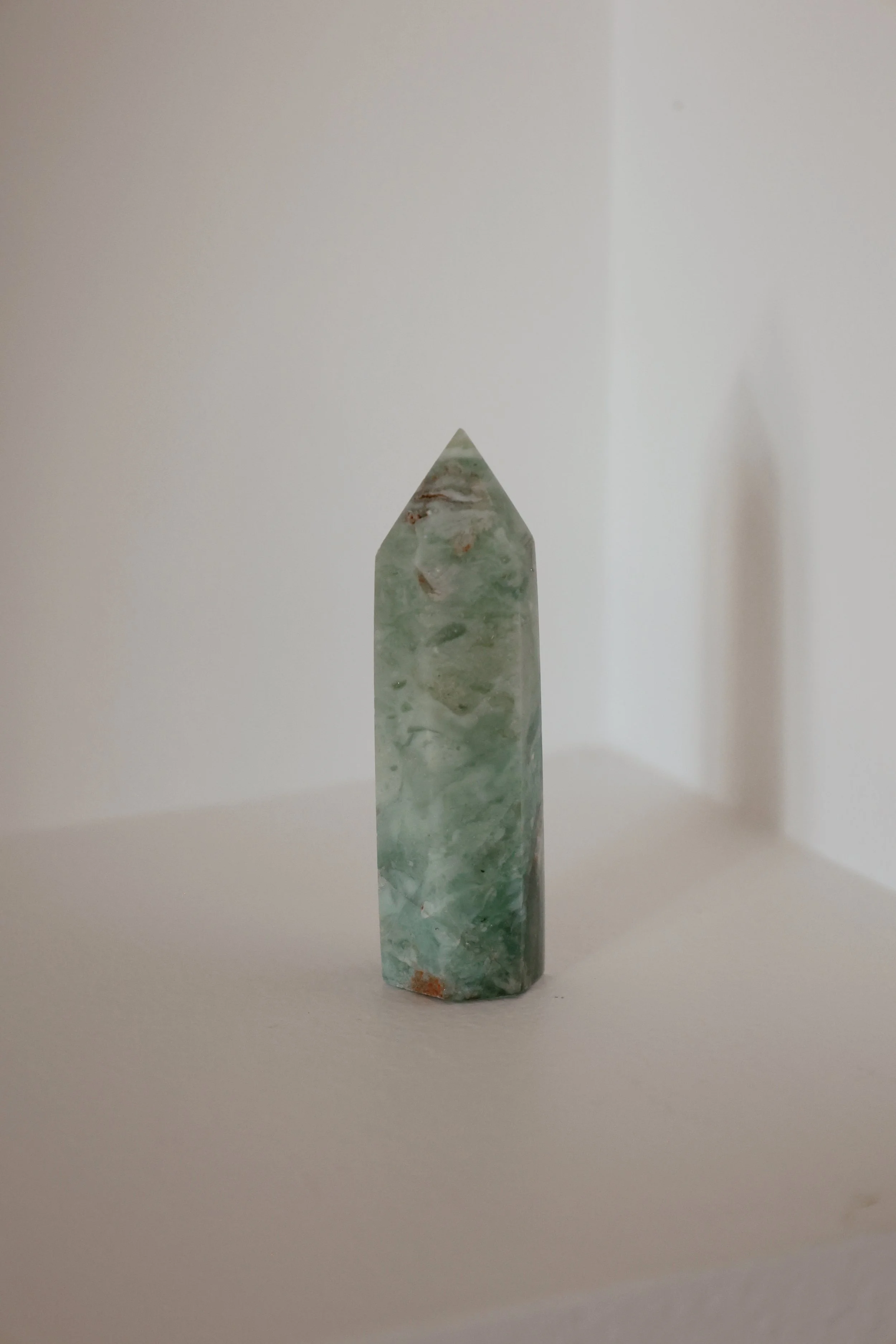 Green Opalized Fluorite Obelisk