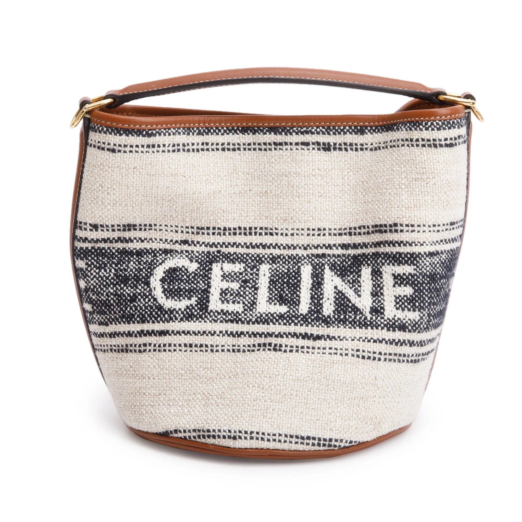 Celine-2022-Neutral-Canvas-Brown-Leather-Logo-Teen-16-Bucket-Bag-w-Strap-5.jpg