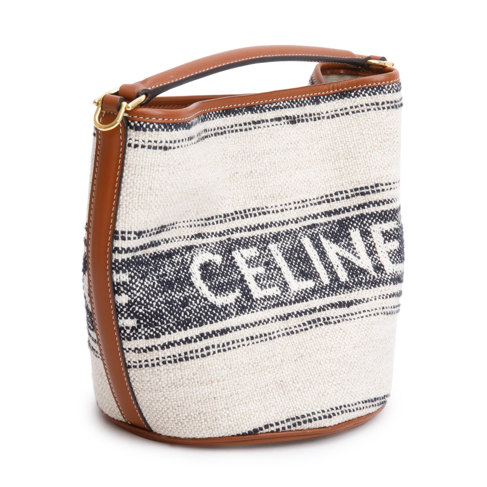Celine-2022-Neutral-Canvas-Brown-Leather-Logo-Teen-16-Bucket-Bag-w-Strap-6.jpg
