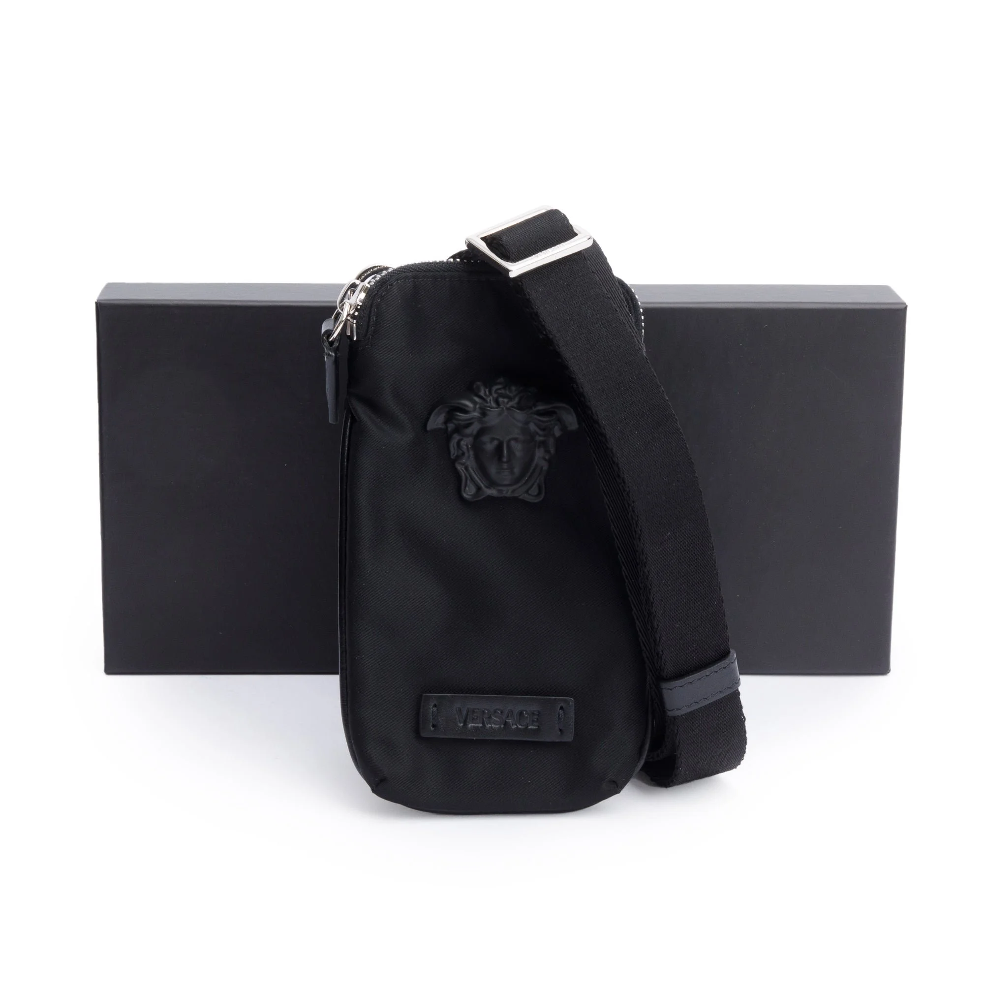 Versace-Black-Nylon-La-Medusa-Phone-Pouch-w-Strap-Box-Authenticity-Card-2.jpg