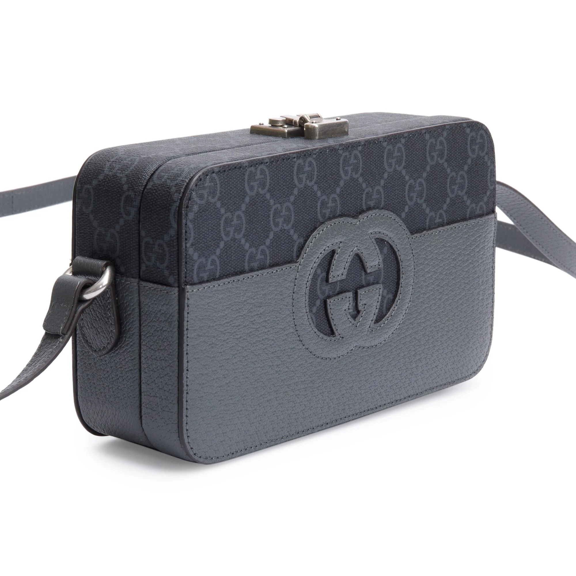 Gucci-Black-GG-Supreme-Grey-Dollar-Textured-Leather-Mini-New-Basket-Crossbody-Bag-w-Box-5.jpg